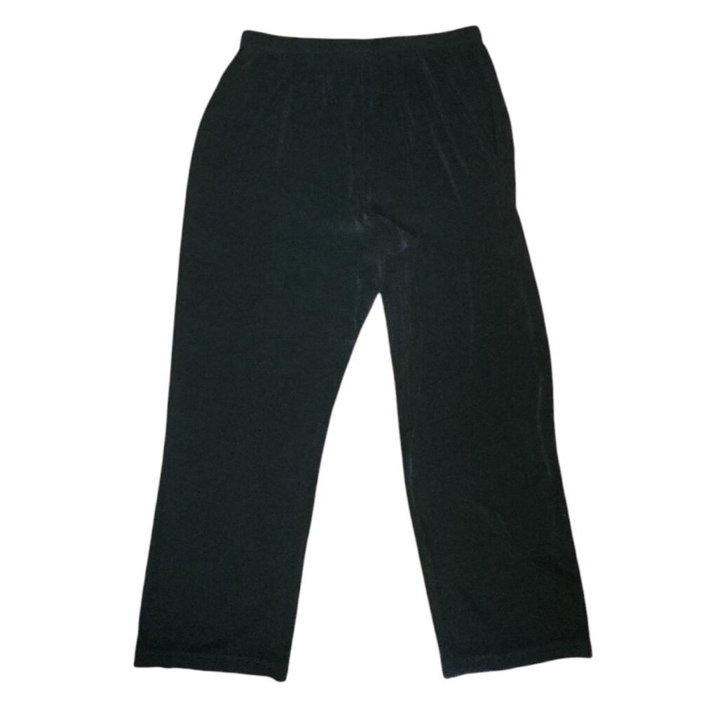 Chicos Travelers Pants Size 1S Womens Medium Short Black Pull On Acetate Comfort - Picture 6 of 6